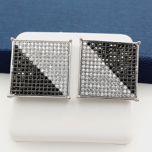 "925 Sterling Silver Plated CZ Earrings, EVBRS691 - Picture 1 of 10